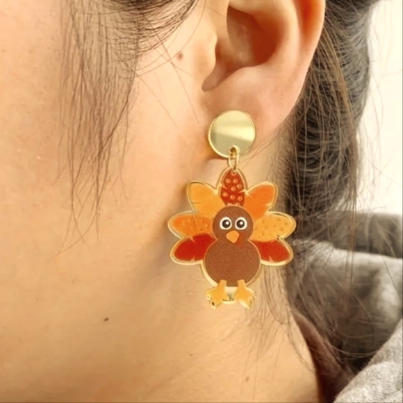 Turkey Acrylic Earrings - Picture 2 of 3
